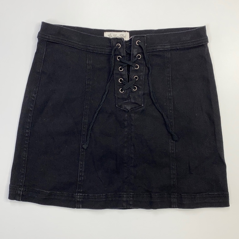 Others Follow Black Lace Up Mini Skirt Size Small